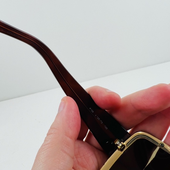 Chanel Y2K 00’s Dark Brown Logo Shield Wrap Around Quilted Sunglasses - Picture 10 of 11